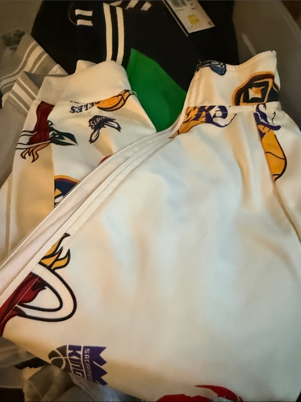 White NBA Teams Logo Track Jacket